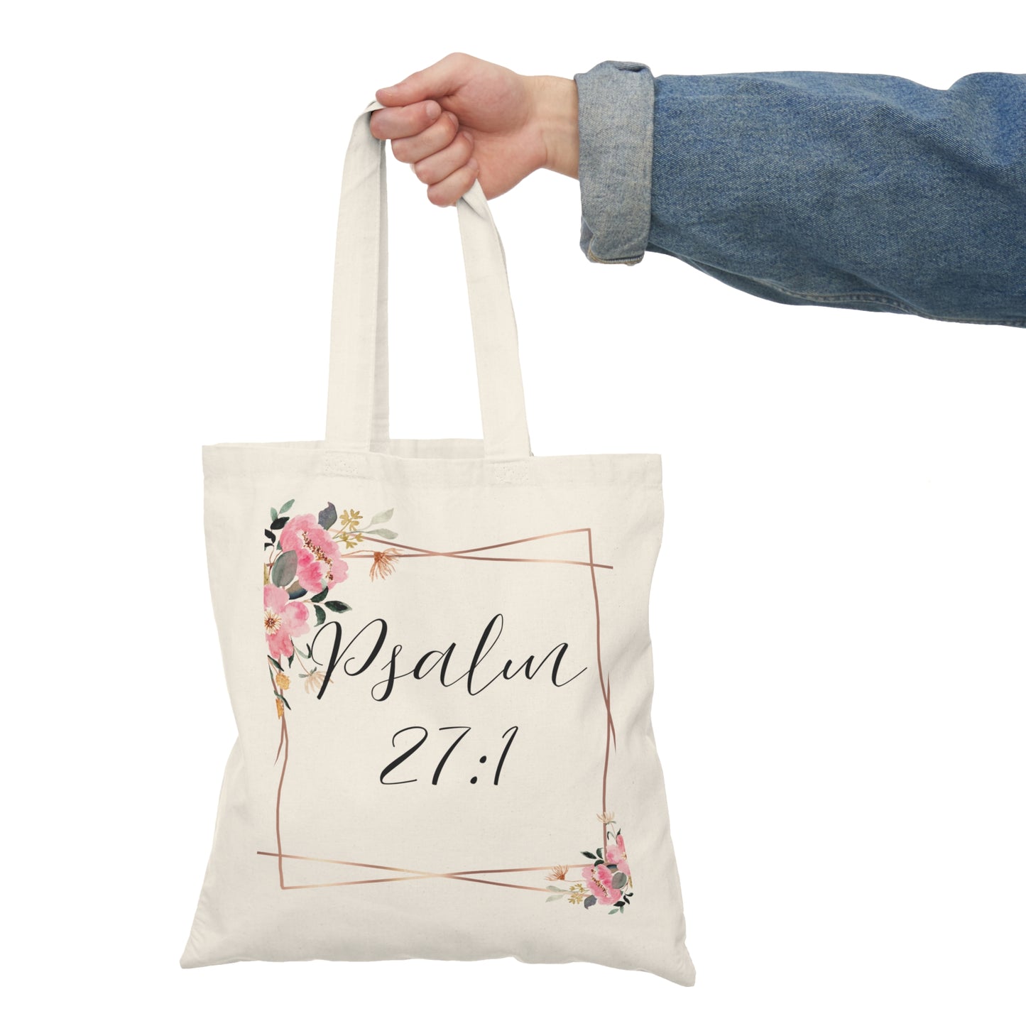 Natural Tote Bag (Psalm 27:1)