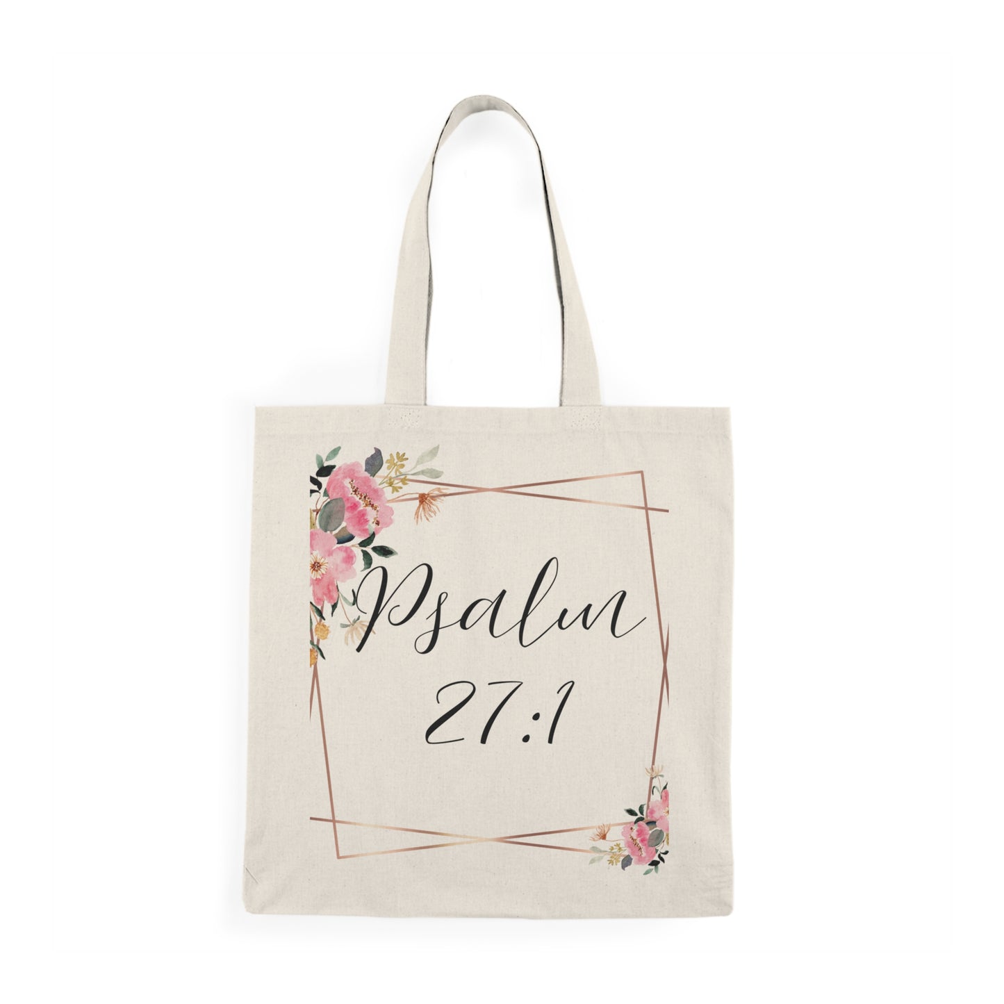 Natural Tote Bag (Psalm 27:1)