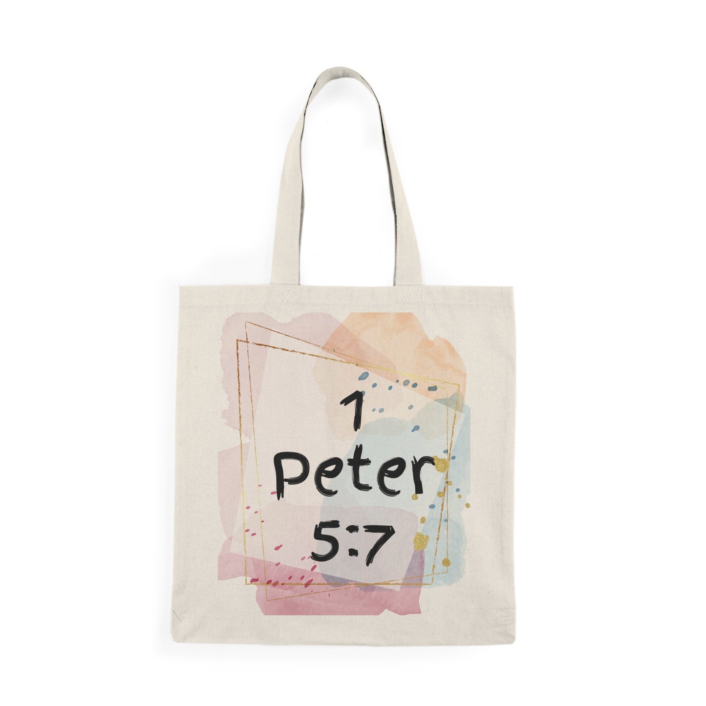 Natural Tote Bag (1 Peter 5:7)