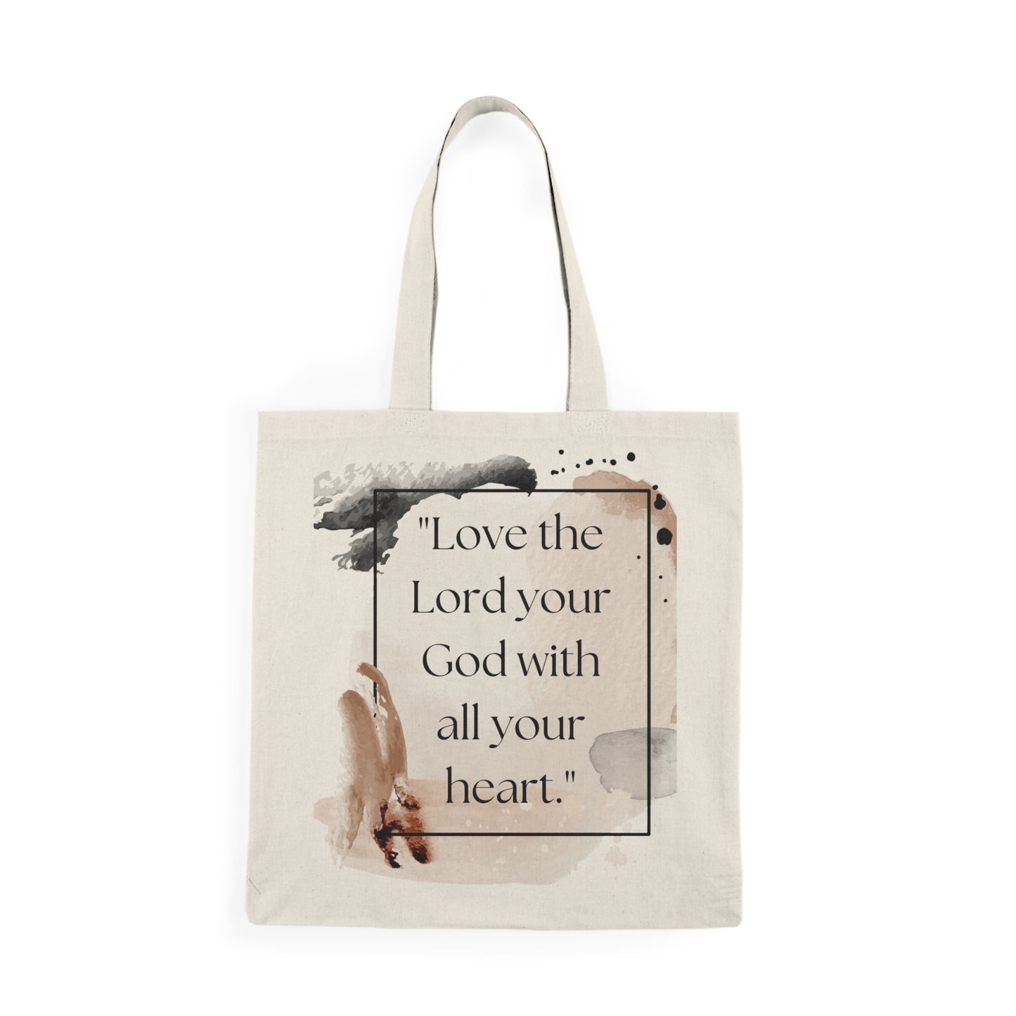 Natural Tote Bag (Matthew 22:37)