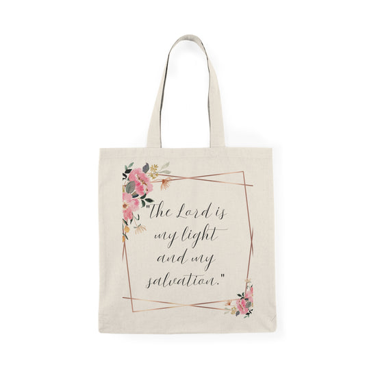 Natural Tote Bag (Psalm 27:1)